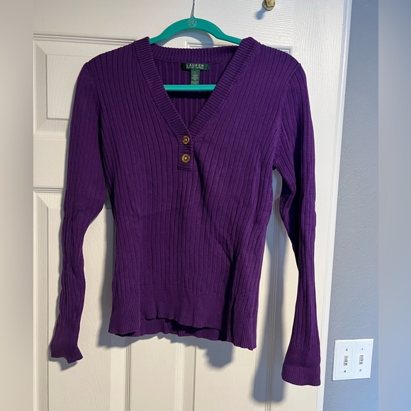 Lauren Ralph Lauren purple c-neck sweater. Size Large. - Picture 1 of 5